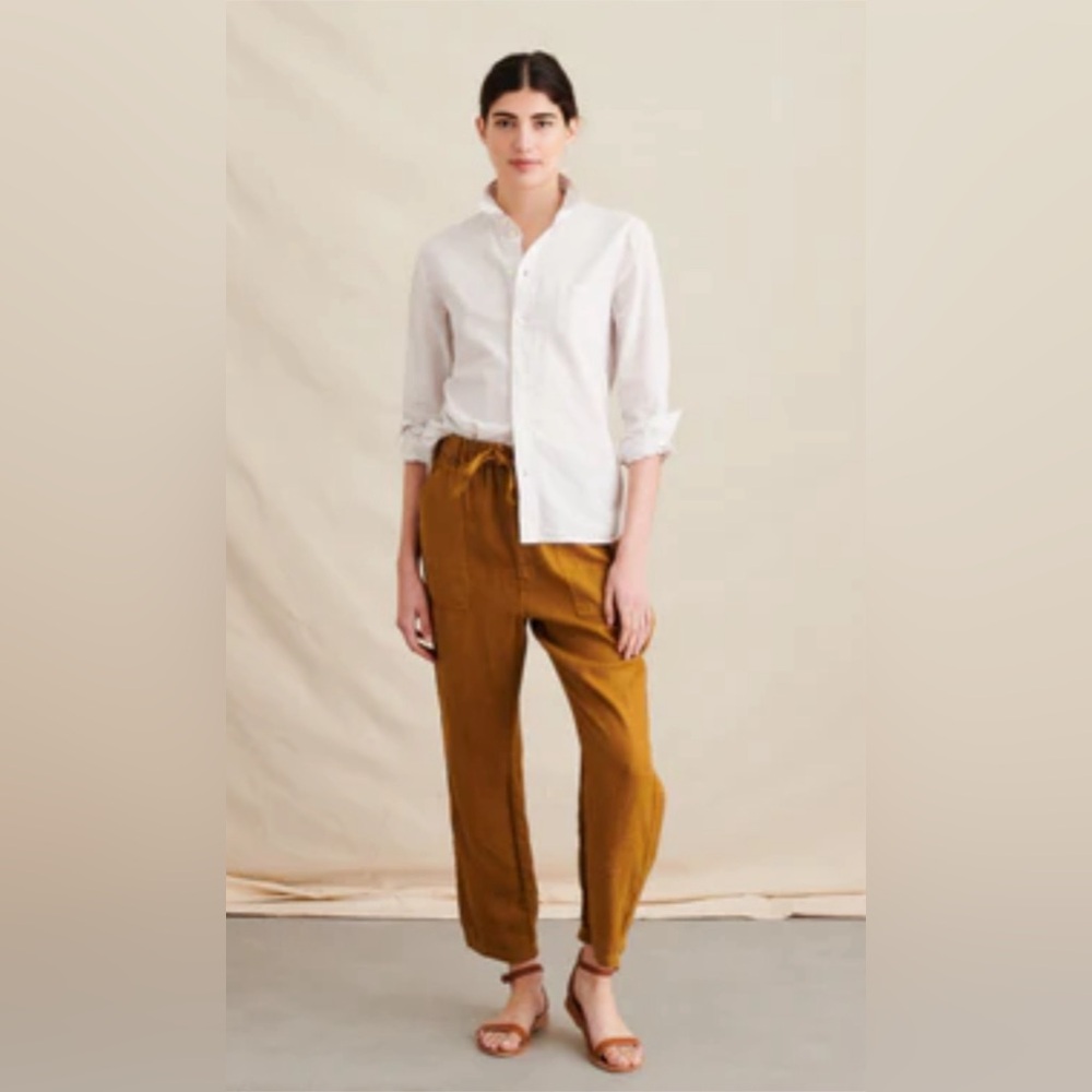 Alex Mill Pull On Linen Pant size 2 golden khaki